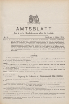 Amtsblatt des K. u. K. Kreiskommandos in Końsk.1916, Nr. 16 (1 Oktober) + wkładka