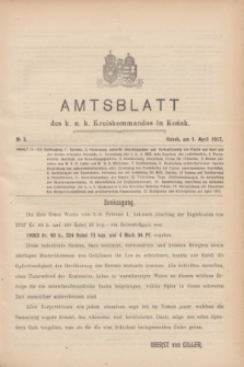 Amtsblatt des k. u. k. Kreiskommandos in Końsk.1917, № 3 (1 April)