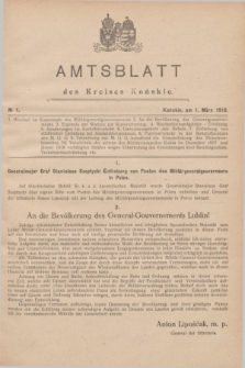 Amtsblatt des Kreises Końskie.1918, № 1 (1 März)