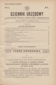 Dziennik Urzędowy Kuratorjum Okręgu Szkolnego Pomorskiego.R.2, № 6 (5 czerwca 1930)