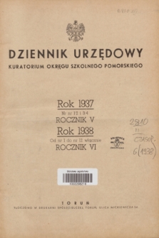 Dziennik Urzędowy Kuratorium Okręgu Szkolnego Pomorskiego.R.6, Skorowidz alfabetyczny (1938)