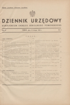 Dziennik Urzędowy Kuratorium Okręgu Szkolnego Pomorskiego.R.6, nr 2 (10 lutego 1938)