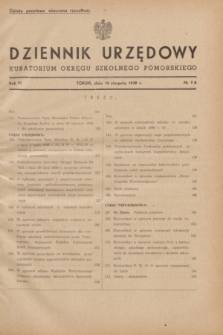 Dziennik Urzędowy Kuratorium Okręgu Szkolnego Pomorskiego.R.6, nr 7/8 (10 sierpnia 1938)