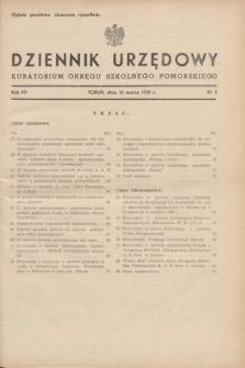 Dziennik Urzędowy Kuratorium Okręgu Szkolnego Pomorskiego.R.7, nr 3 (10 marca 1939)