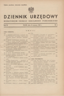 Dziennik Urzędowy Kuratorium Okręgu Szkolnego Pomorskiego.R.7, nr 6 (10 czerwca 1939)