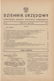 Dziennik Urzędowy Kuratorium Okręgu Szkolnego Pomorskiego.R.11, nr 2 (1 marca 1948)