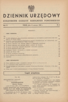 Dziennik Urzędowy Kuratorium Okręgu Szkolnego Pomorskiego.R.11, nr 6 (15 czerwca 1948)