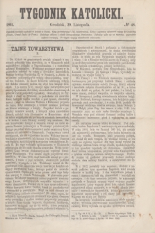 Tygodnik Katolicki. [T.2], № 48 (29 listopada 1861)