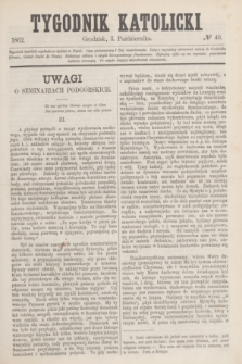 Tygodnik Katolicki. [T.3], № 40 (3 października 1862)