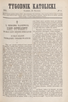 Tygodnik Katolicki. [T.4], № 4 (23 stycznia 1863)