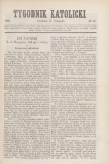 Tygodnik Katolicki. [T.4], № 48 (27 listopada 1863)