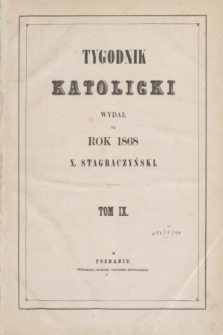 Tygodnik Katolicki. T.9, № 1 (3 stycznia 1868)