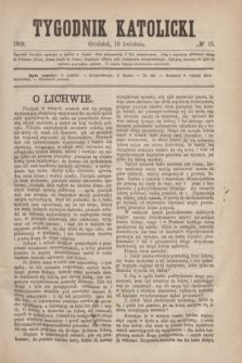 Tygodnik Katolicki. [T.9], № 15 (10 kwietnia 1868)