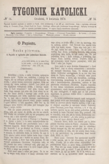 Tygodnik Katolicki. [T.11], № 14 (8 kwietnia 1870)
