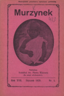 Murzynek.R.17, nr 1 (styczeń 1929)