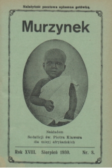 Murzynek.R.18, nr 8 (sierpień 1930)