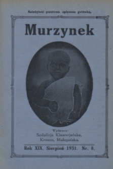 Murzynek.R.19, nr 8 (sierpień 1931)
