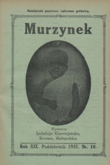 Murzynek.R.19, nr 10 (październik 1931)