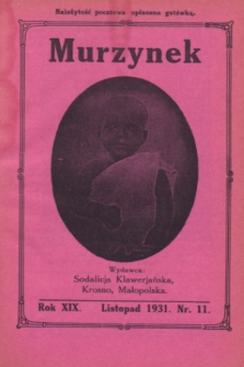 Murzynek.R.19, nr 11 (listopad 1931)