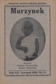 Murzynek.R.20, nr 11 (listopad 1932) + wkł.