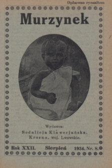 Murzynek.R.22, nr 8 (sierpień 1934)