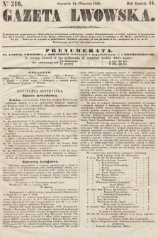 Gazeta Lwowska. 1854, nr 210