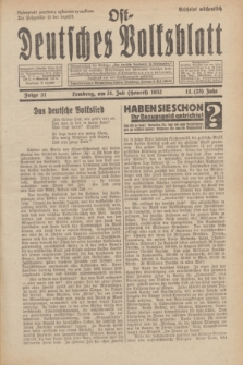Ost-Deutsches Volksblatt.Jg.11, Folge 31 (31 Heuert [Juli] 1932) = Jg.25 + dod.