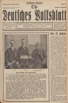 Ost-Deutsches Volksblatt.[Jg.11], Folge 40 (2 Oktober 1932) + dod. - Jubiläums-Ausgabe