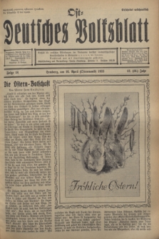 Ost-Deutsches Volksblatt.Jg.12, Folge 16 (16 April [Ostermond] 1933) = Jg.26