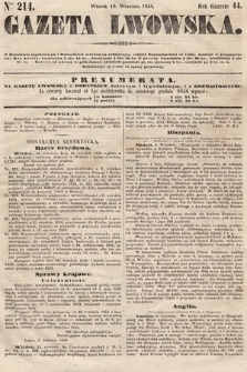 Gazeta Lwowska. 1854, nr 214