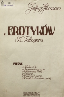 Z erotyków K. Tetmajera. 4, Śpiewaj