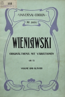 Originalthema mit Variationen : für Violine und Klavier : Op. 15