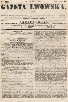 Gazeta Lwowska. 1854, nr 218