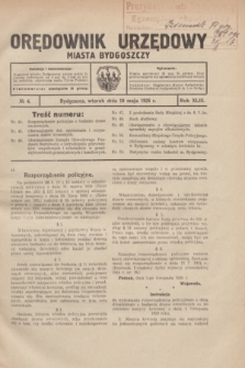 Orędownik Urzędowy Miasta Bydgoszczy.R.43, № 4 (18 maja 1926)
