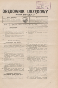 Orędownik Urzędowy Miasta Bydgoszczy.R.44, № 16 (15 października 1927)