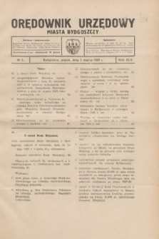 Orędownik Urzędowy Miasta Bydgoszczy.R.45[!], № 5 (1 marca 1929)