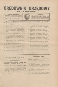 Orędownik Urzędowy Miasta Bydgoszczy.R.45[!], № 8 (15 kwietnia 1929)