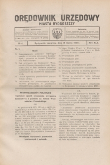 Orędownik Urzędowy Miasta Bydgoszczy.R.45, № 6 (15 marca 1928)
