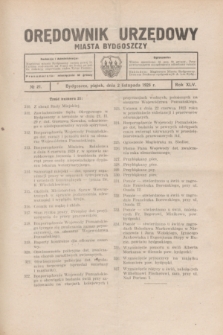 Orędownik Urzędowy Miasta Bydgoszczy.R.45, № 21 (2 listopada 1928)