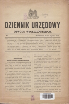 Dziennik Urzędowy Obwodu Włoszczowskiego.1917, nr 1 (1 stycznia)