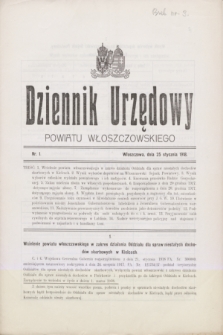 Dziennik Urzędowy Powiatu Włoszczowskiego.1918, nr 1 (25 stycznia)
