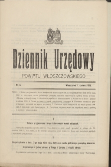 Dziennik Urzędowy Powiatu Włoszczowskiego.1918, nr 5 (1 czerwca)