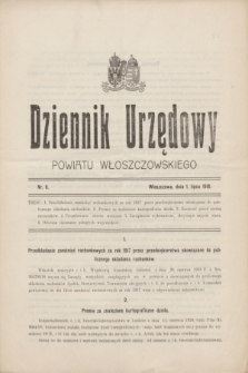 Dziennik Urzędowy Powiatu Włoszczowskiego.1918, nr 6 (1 lipca)