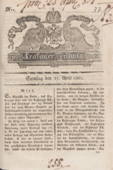 Krakauer Zeitung.1801, Nro. 33 (25 April) + dod.