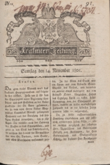 Krakauer Zeitung.1801, Nro. 91 (14 November) + dod.