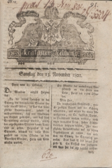 Krakauer Zeitung.1802, Nro. 91 (13 November) + dod.
