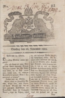 Krakauer Zeitung.1802, Nro. 92 (16 November) + dod.