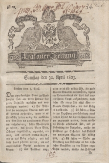 Krakauer Zeitung.1803, Nro. 34 (30 April) + dod.