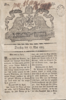 Krakauer Zeitung.1803, Nro. 39 (17 Mai) + dod.