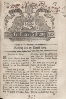 Krakauer Zeitung.1803, Nro. 68 (27 August) + dod.